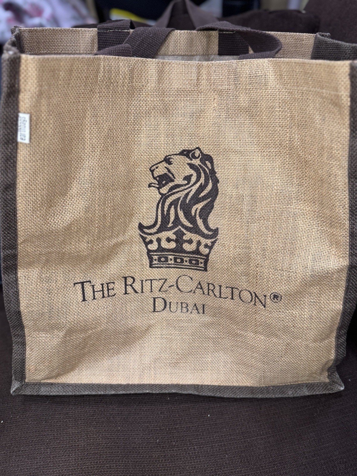 The Ritz-Carlton Dubai Brown/Beige Tote. 16”x 16”x 7.5” Collectible Bag Luxury