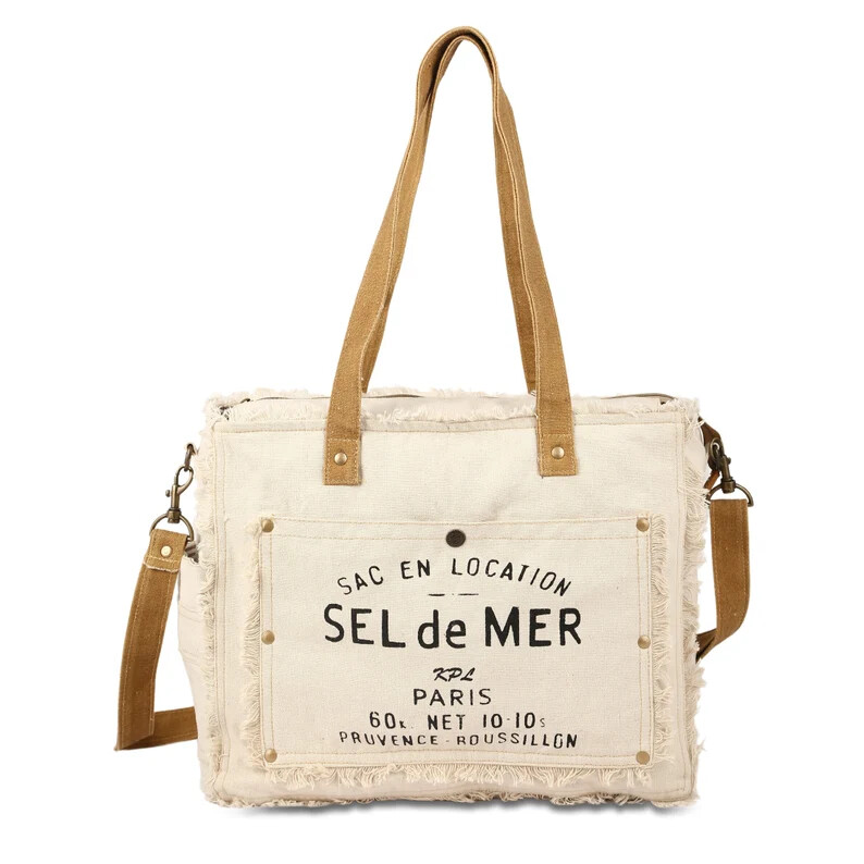 Crossbody bag for women and men leather upcycled canvas shoulder bag tote boho h