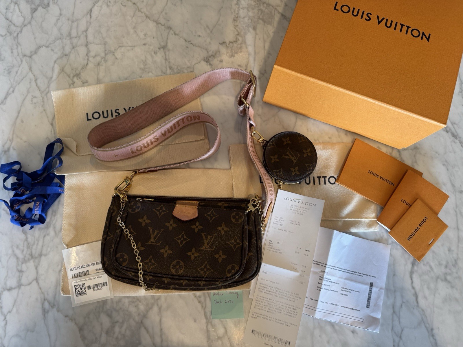 Louis Vuitton Multi Pouchette Accessories In Rose Claire