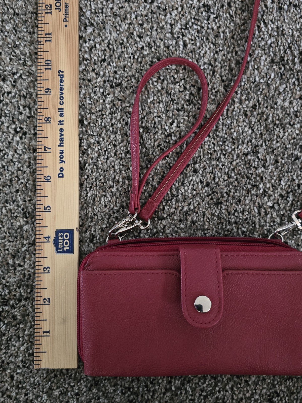 Cherry Red Crossbody Wallet Phone Pouch Wristlet Holds Essentials #64100 – EUC
