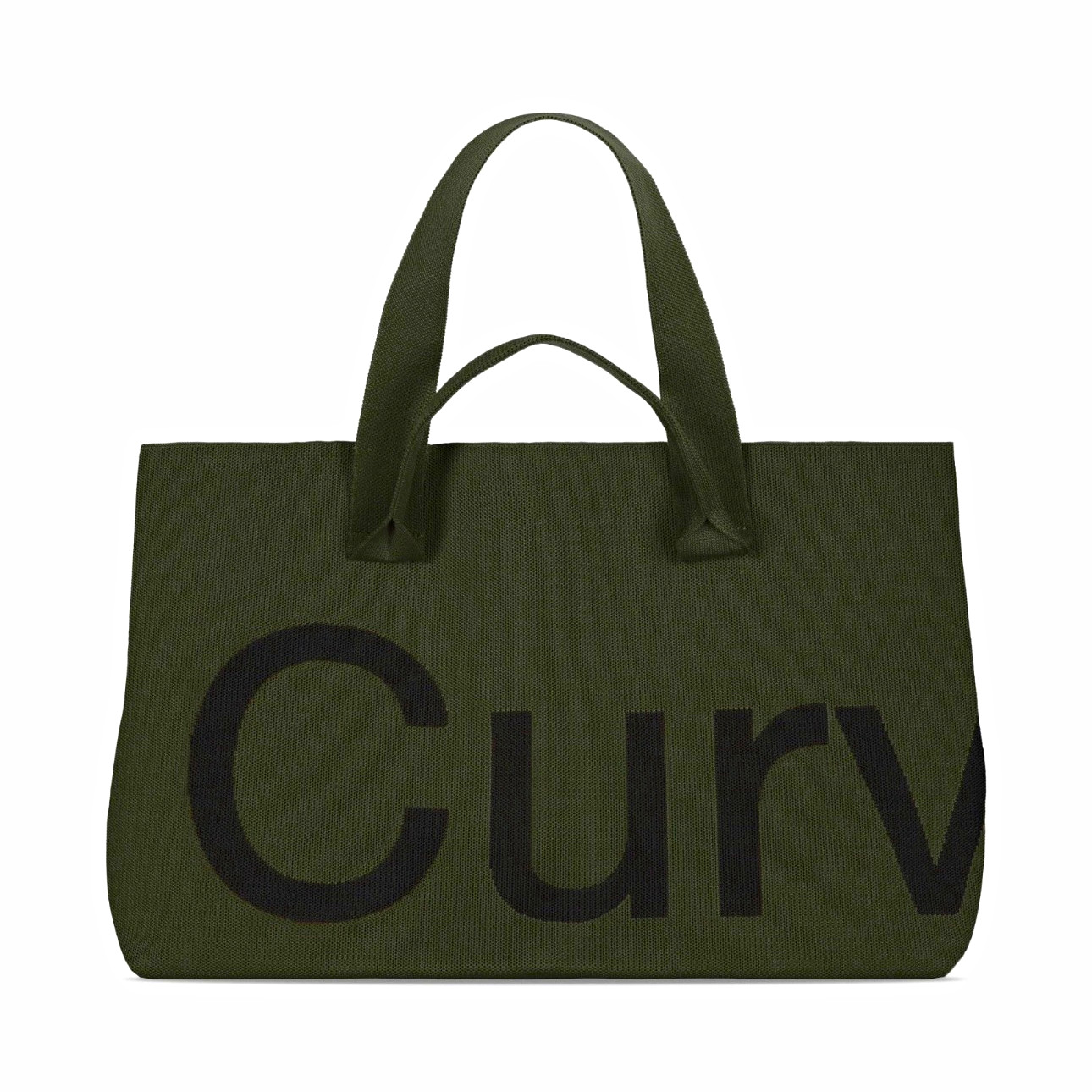 Sean Brown Curves Two-Tone Knit Tote (Deep Olive/Black)