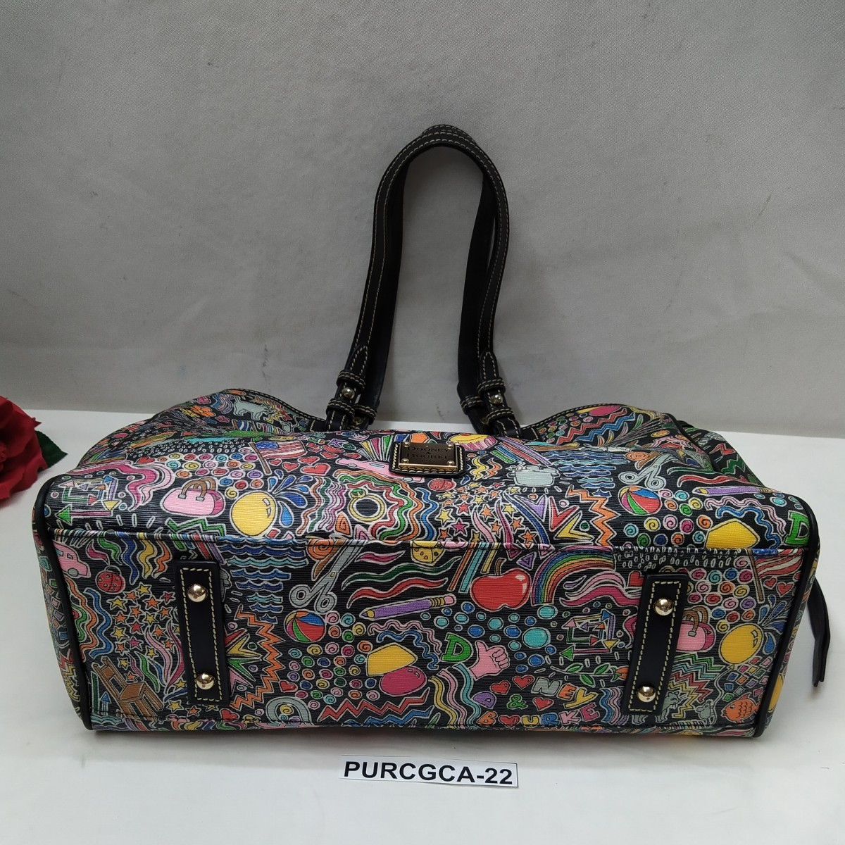 Dooney & Bourke Whimsy Multicolored Leather Double Handles Tote Bag