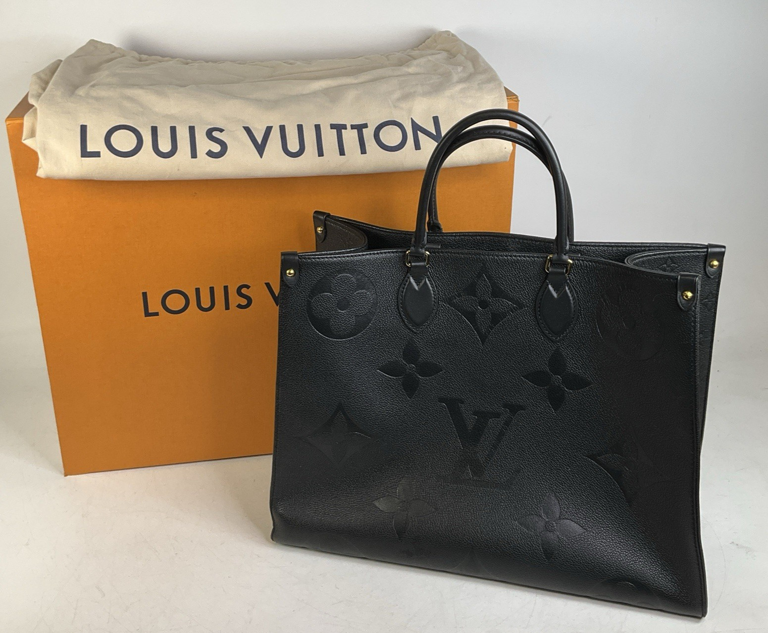 Louis Vuitton OnTheGo GM Monogram Empreinte Black Leather Shoulder Tote