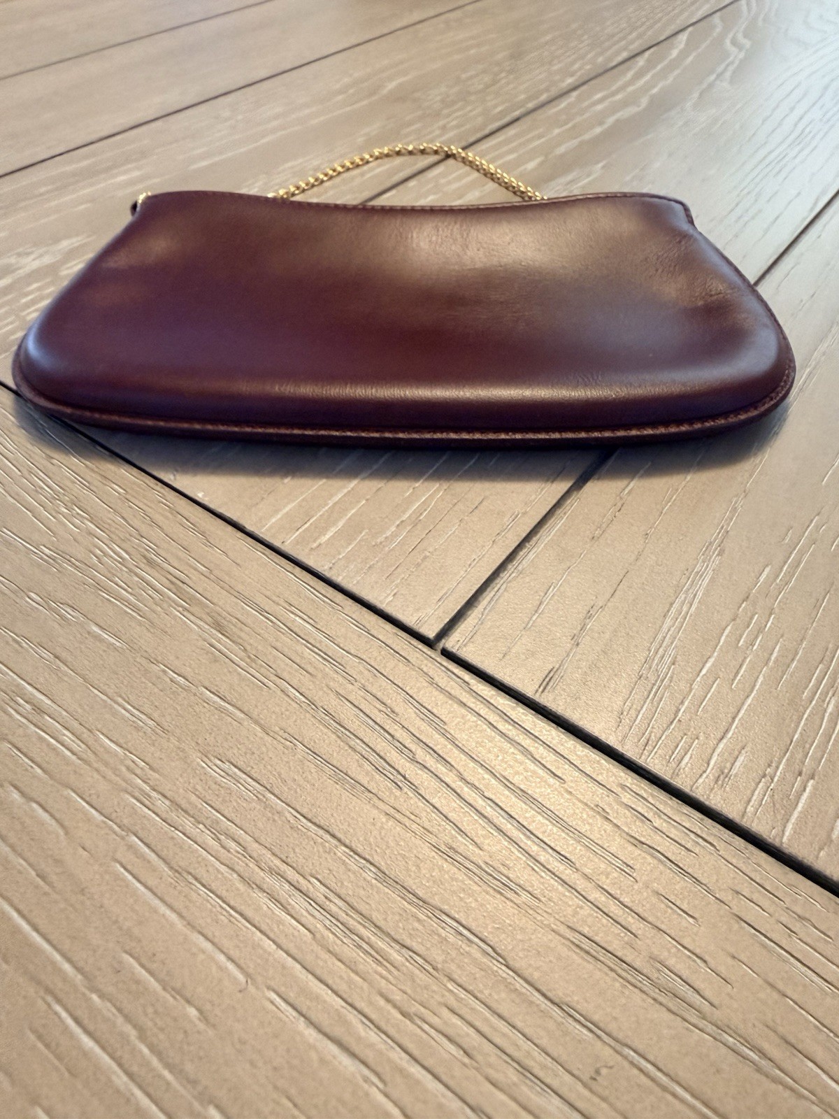 CARTIER chain accessories Pouch Leather logo bordeaux Gold fashion goods women