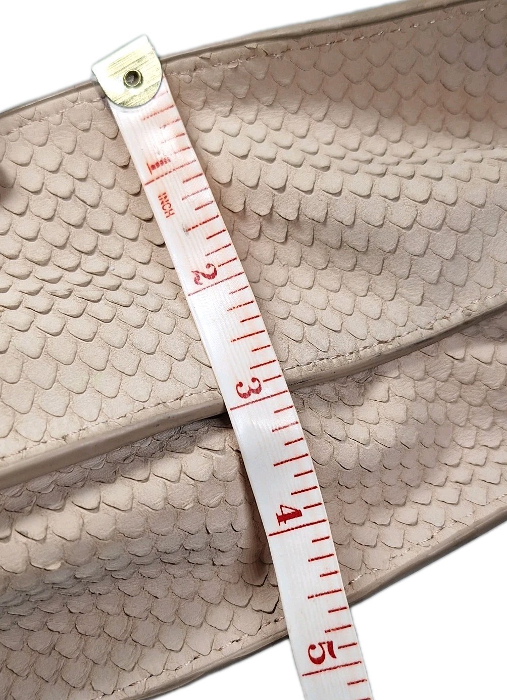 Etienne Aigner Suede Leather Fish Snake Scales Shoulder Handbag Light Taupe Tan