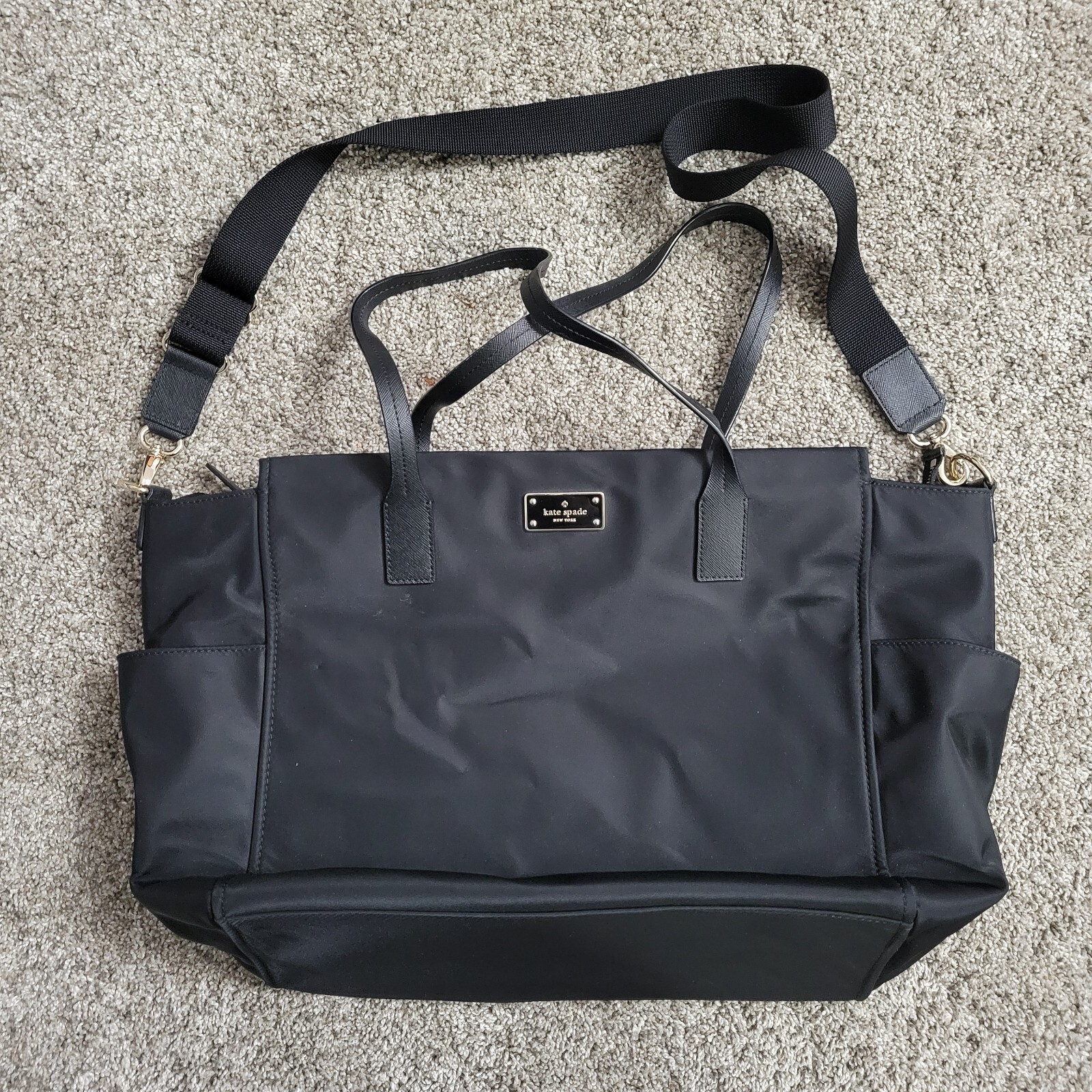 Kate Spade Blake Avenue Kaylie Black Nylon Diaper Bag #WKRU4309