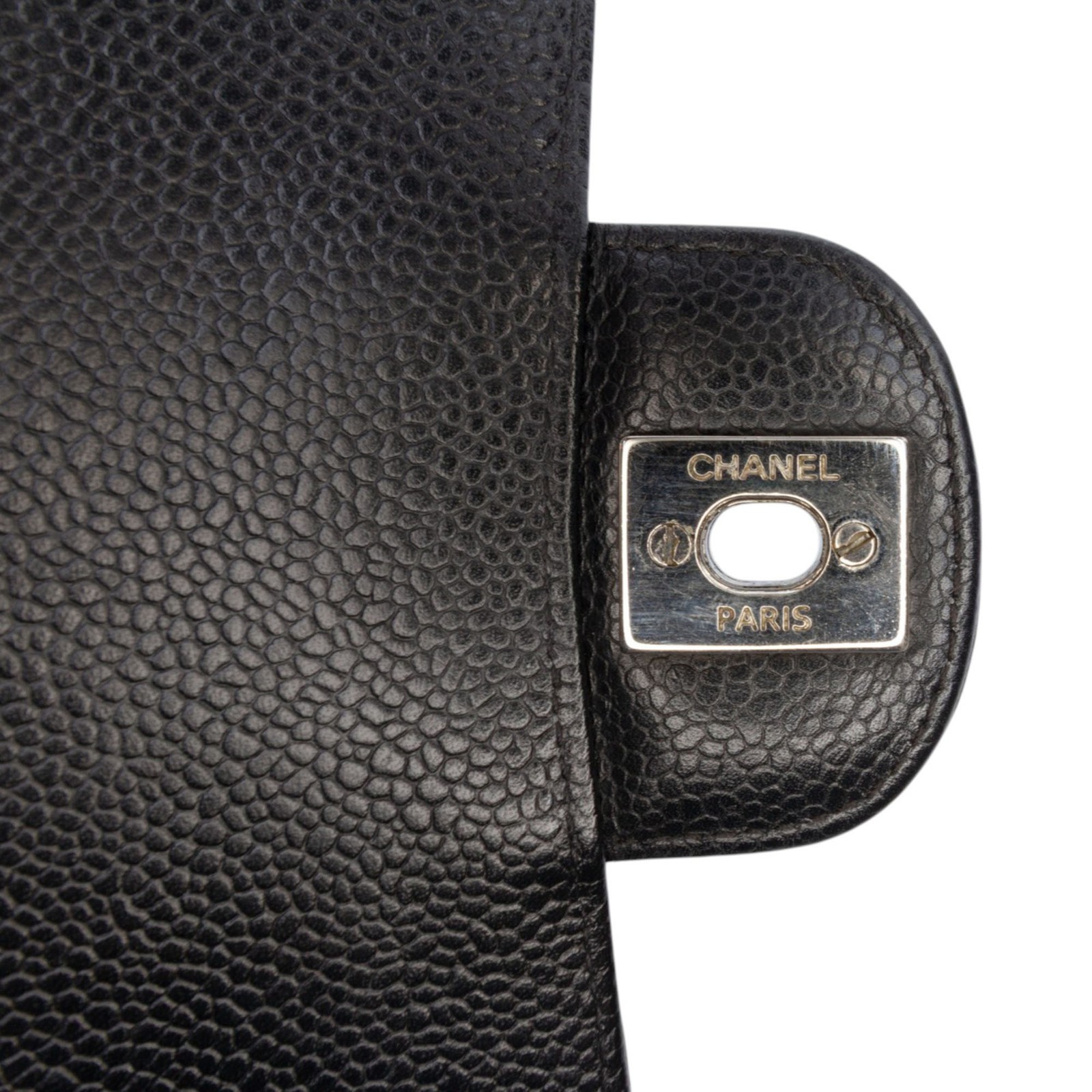 Chanel Medium Classic Caviar Double Flap Pre-Loved Shoulder Bag Black