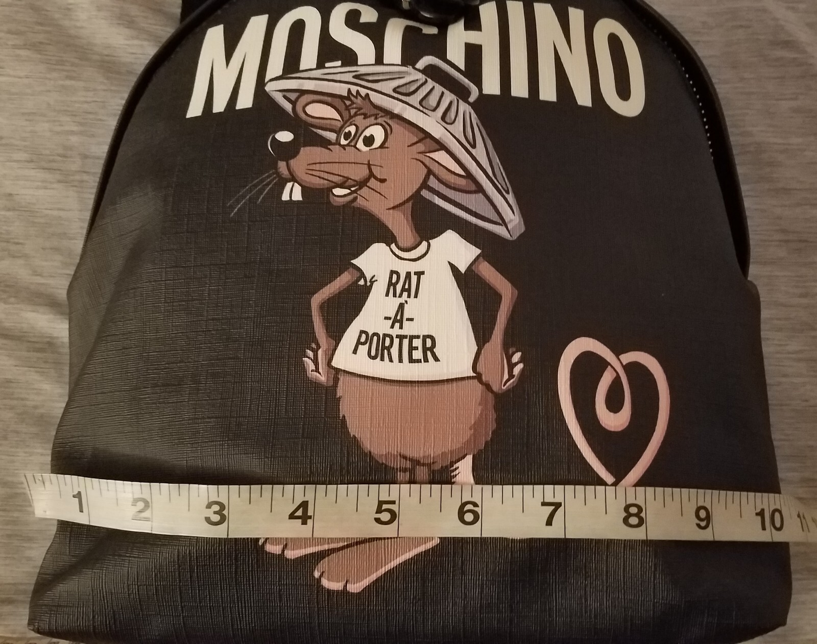 Moschino Rat-A-Porter Logo Backpack Black NWT $750+