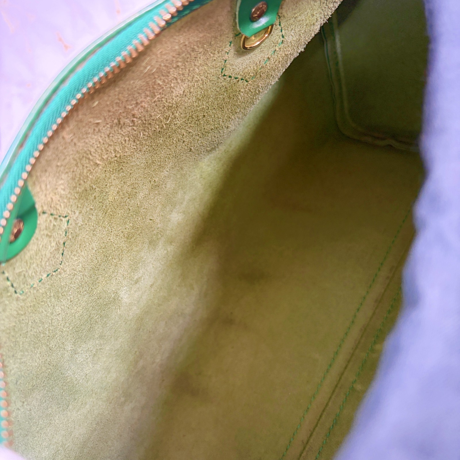 LOUIS VUITTON Epi Speedy 30 Boston Bag Handbag Green Leather LV Authentic