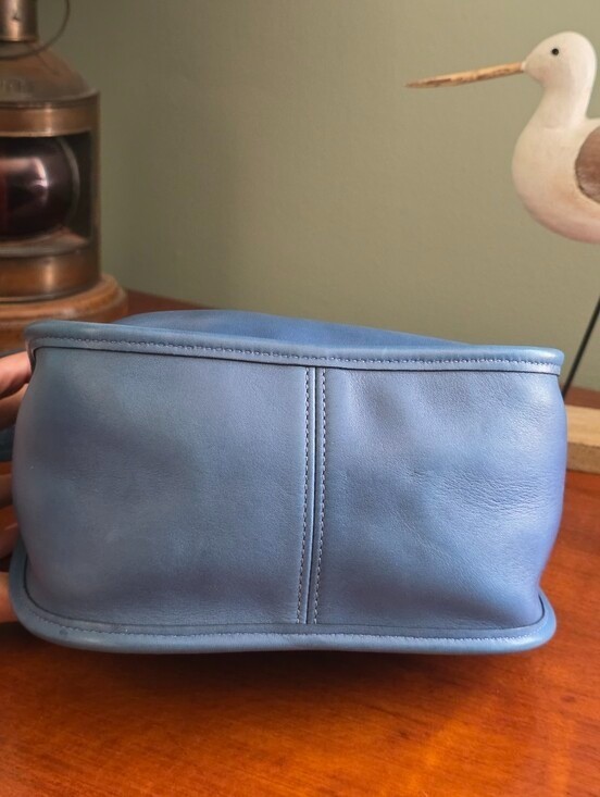 Coach 9950 Janice Legacy Crossbody Vintage Denim Blue Glovetanned Leather Bag