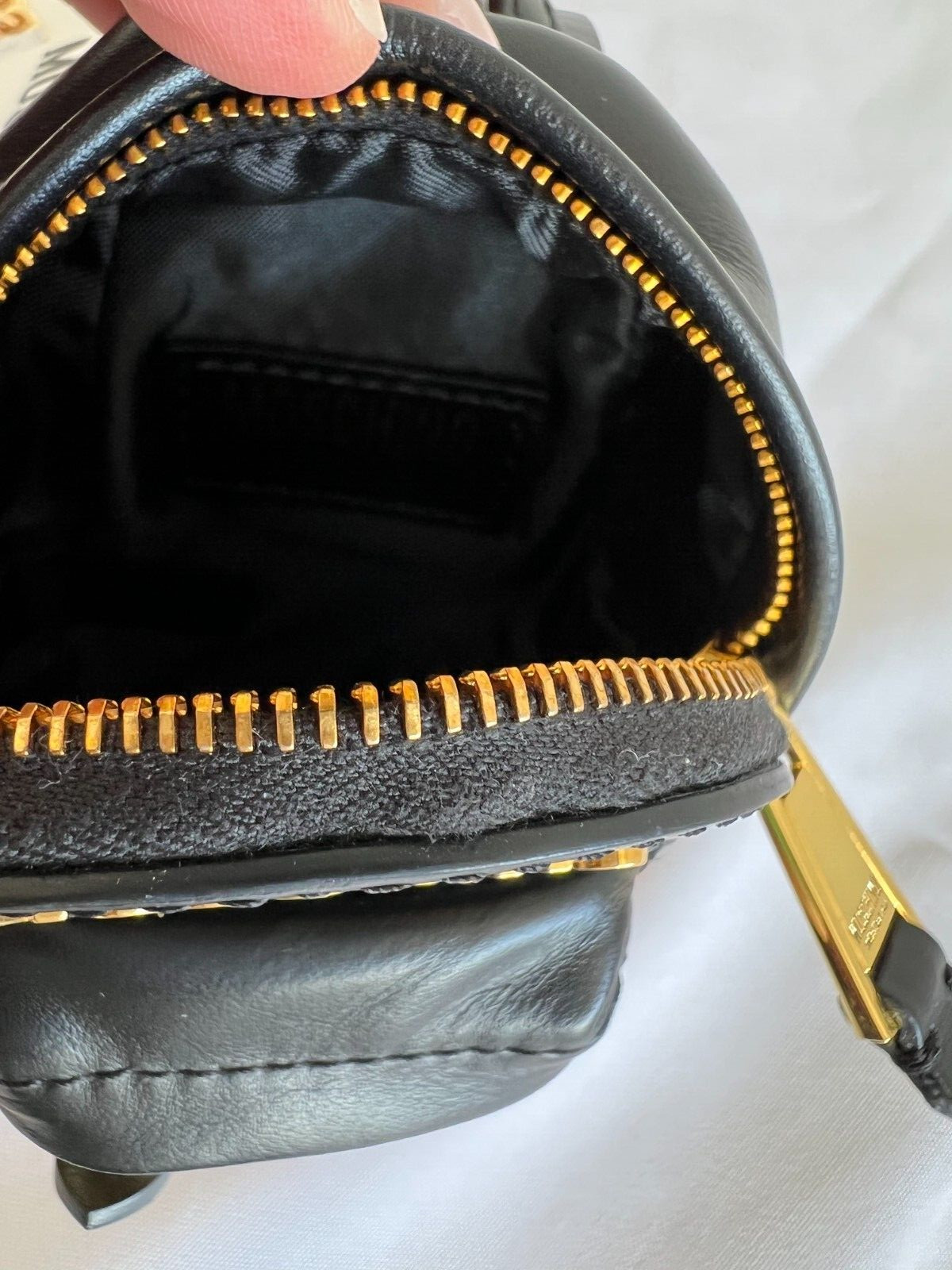 AW20 Moschino Couture Mini Leather Black Backpack/keychain/belt bag/shoulder bag
