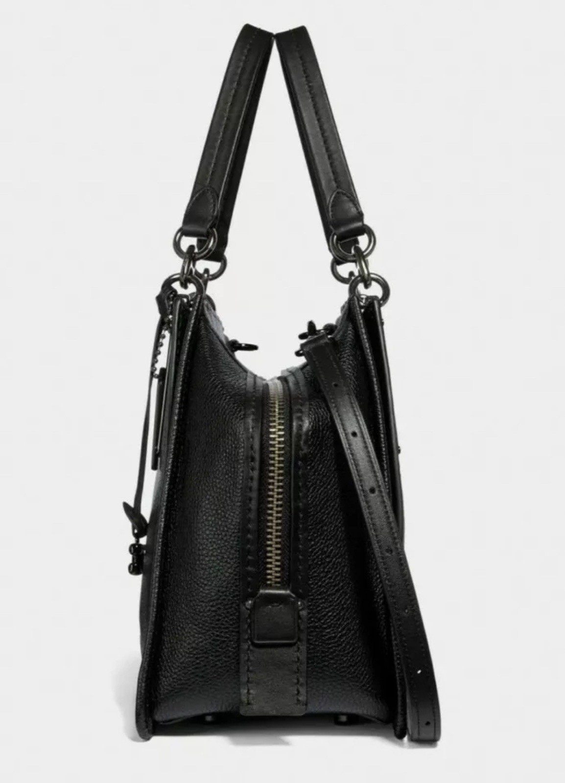 Coach Dreamer 36 Black Pebbled Leather Satchel w/Gunmetal Hardware