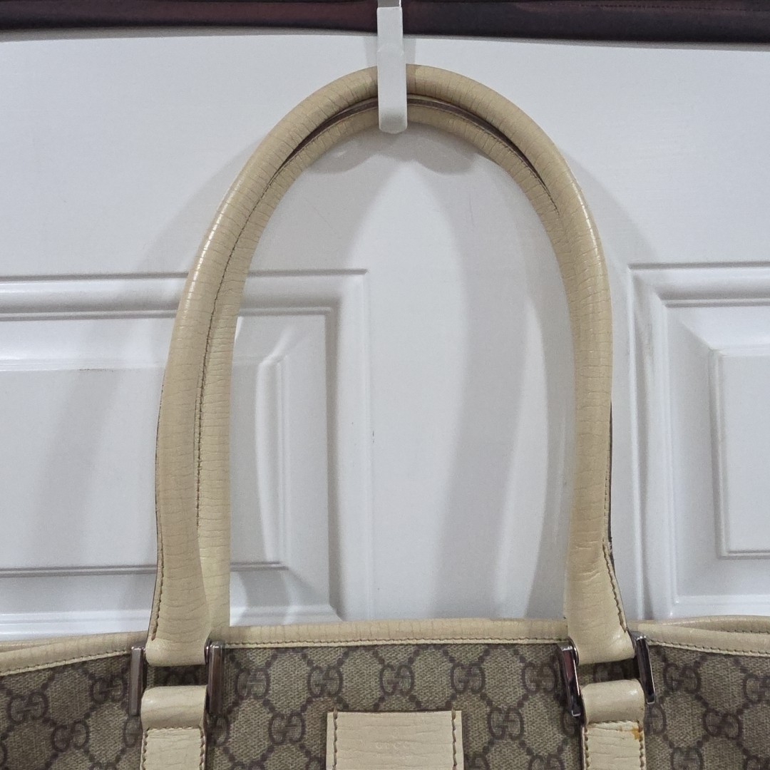 Gucci GG Supreme Joy Tote PVC White