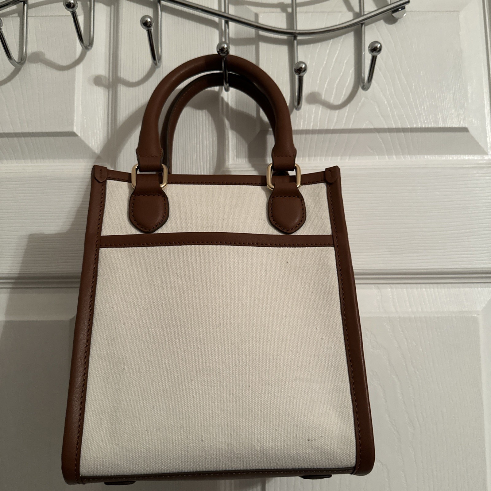 NWT Tommy Bahama TQFB0019 Natural Canvas Leather Small Tote