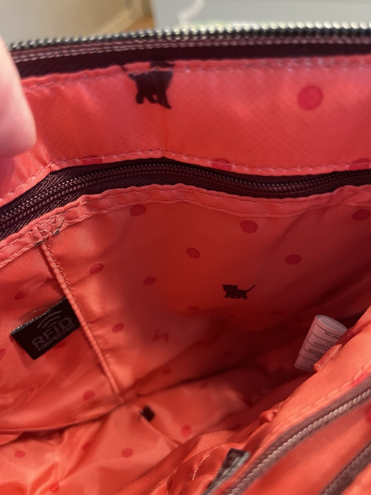 Lug Swivel Crossbody Expandable Bag Cats Orchid Cellphone Pocket NWT