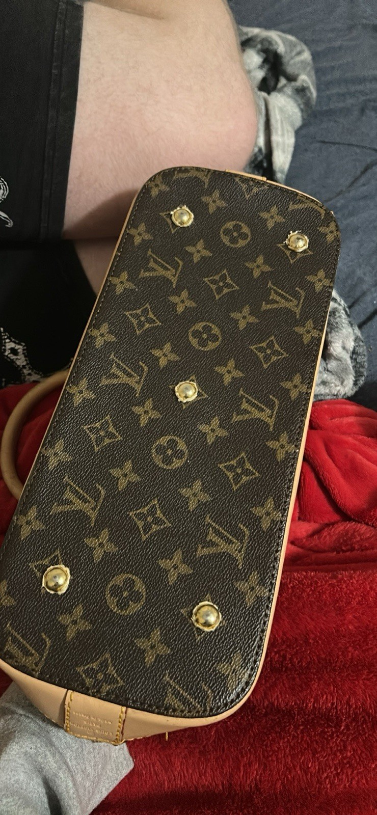 Louis Vuitton Monogram Satchel Top Handle Brown Zip Closure w/ Lock Gold HW