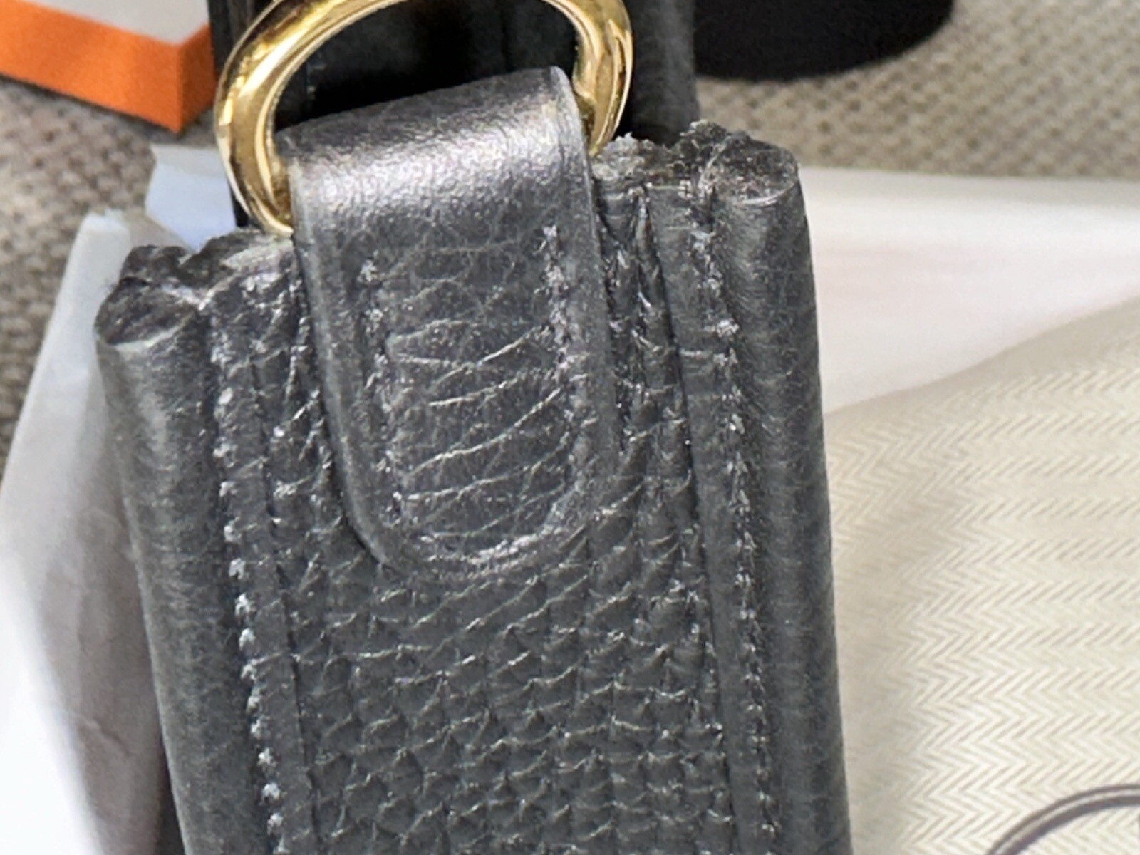 NEW w/ Receipt HERMES Black Clememce GHW Mini Evelyne TPM, Stamp G-2026