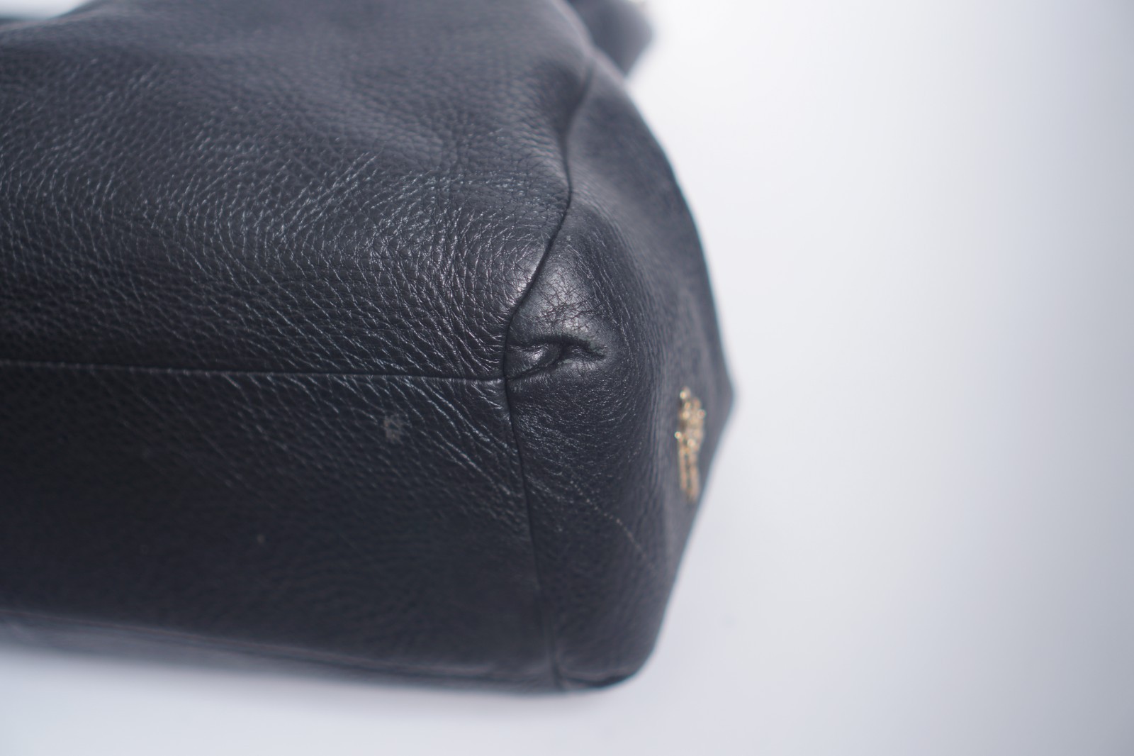 COACH 2014 Phoebe Black Pebbled Leather Triple Compartment Shoulder Bag – F34495