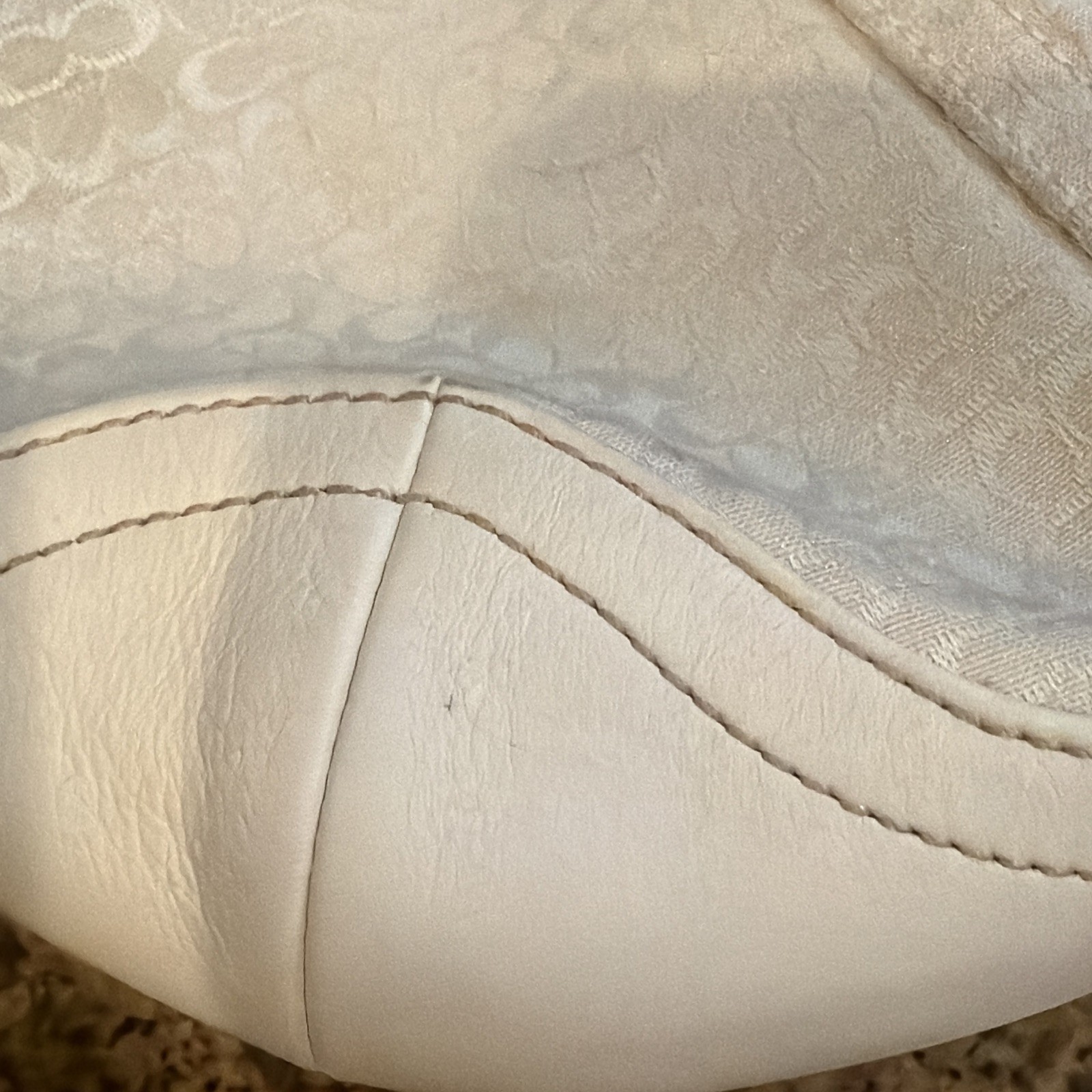Coach Y2K White Mini Signature Canvas Soho Hobo 6351
