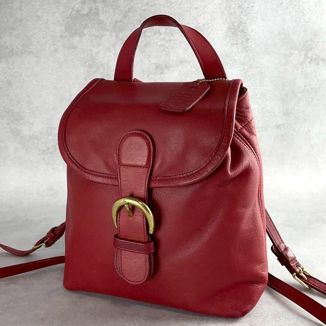 Old Coach 4152 Leather 3 Way Backpack Handbag Red Made in USA