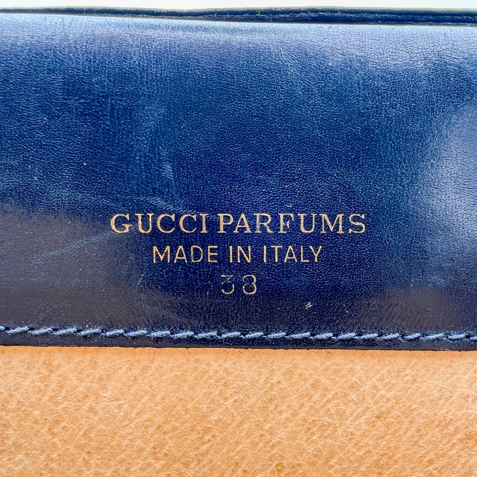 Vintage Gucci Sherry Line Suede Leather Shoulder Bag Navy Blue Authentic