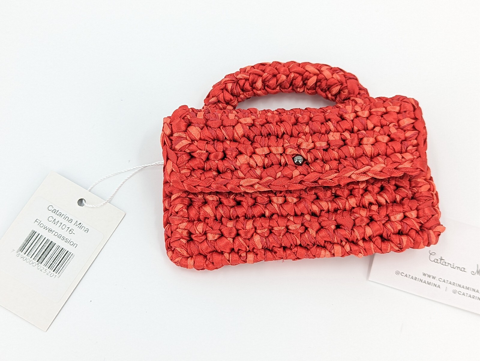 Catarina Mina Mini Sac Bag Flower Passion Red , for Credit Cards , Money , Coins