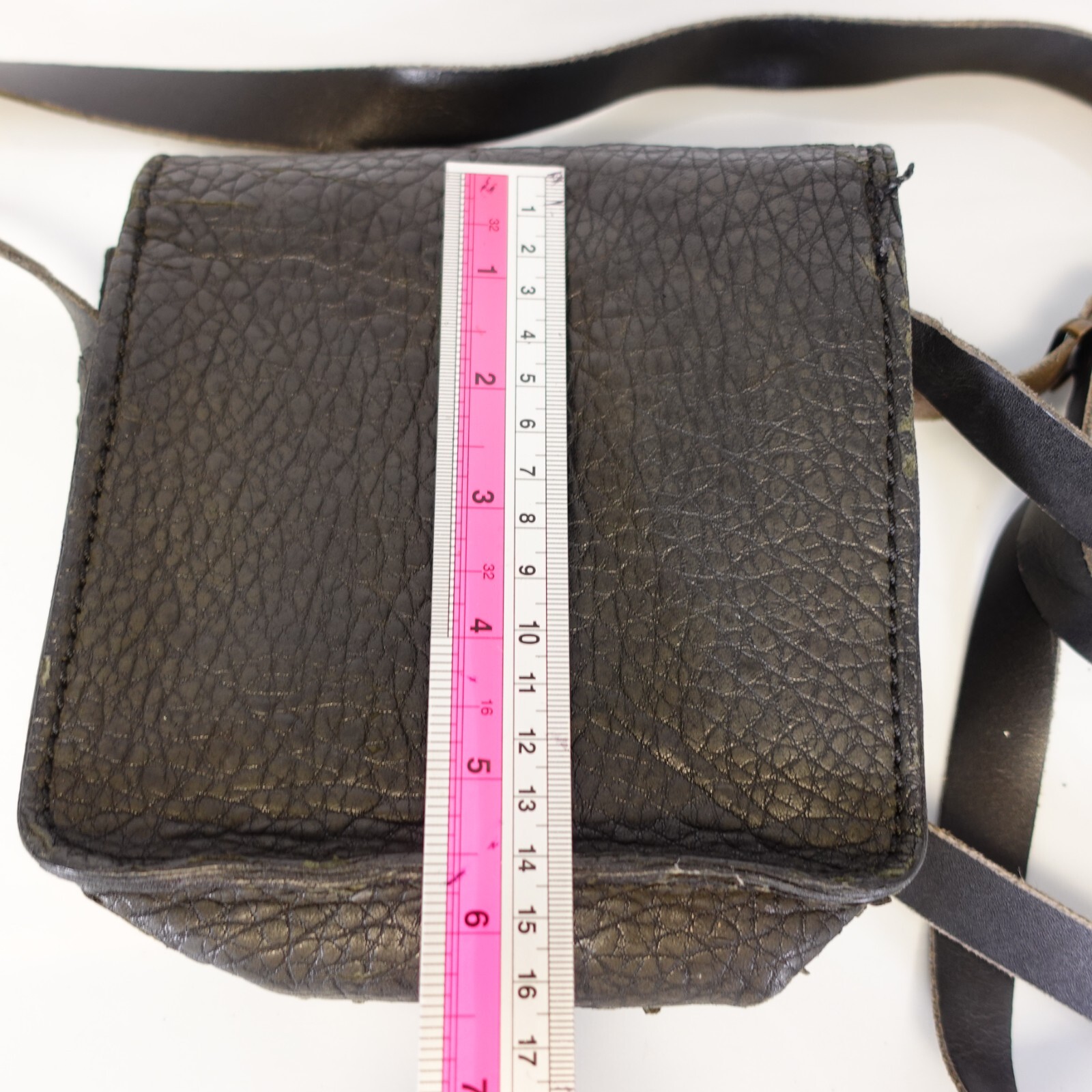 Y2K Grunge Pebbled Leather Crossbody Bag Witchy Western Brass Handmade