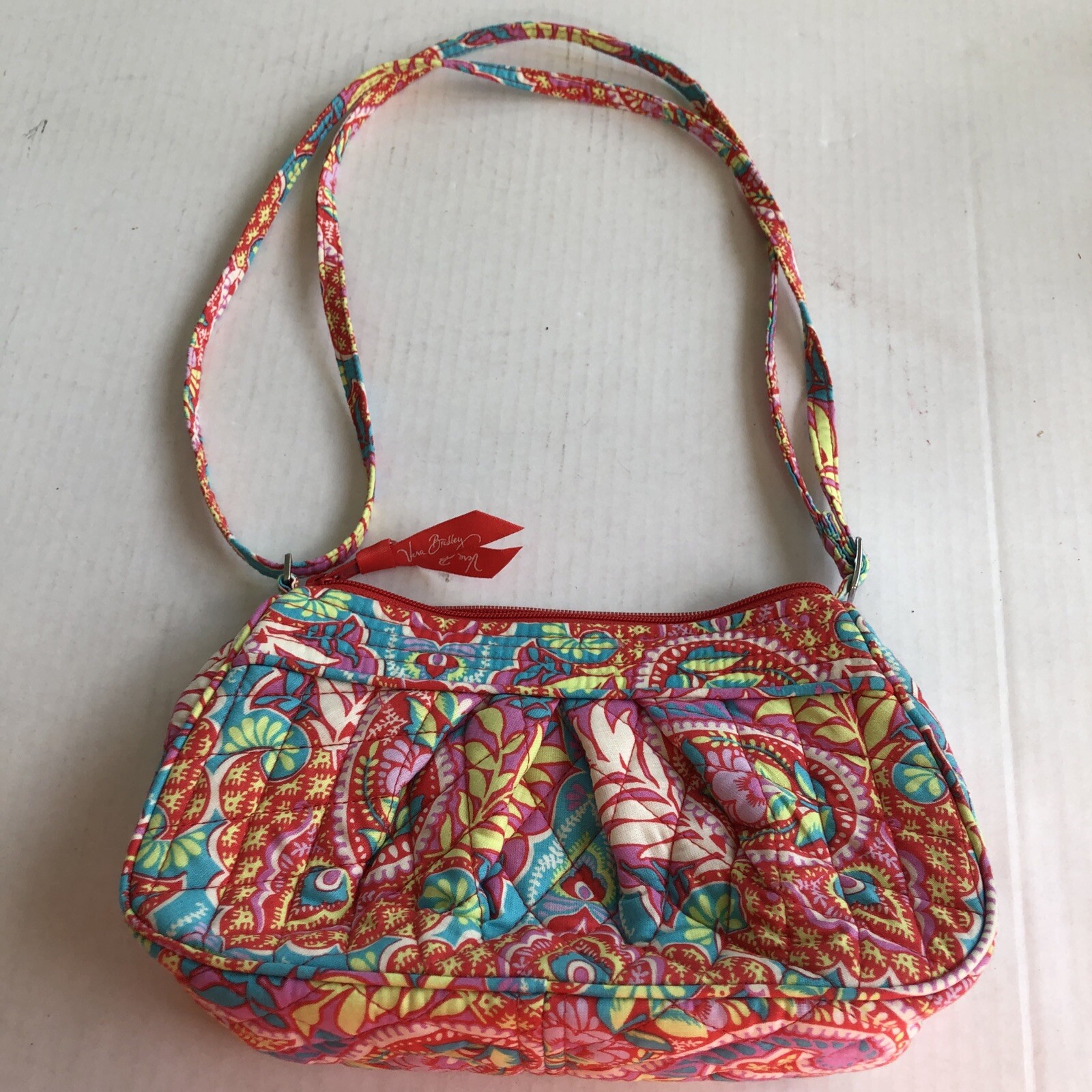 Vera Bradley PAISLEY IN PARADISE Crossbody FRANNIE Purse Bag 9.5″ X 5.5″ New!