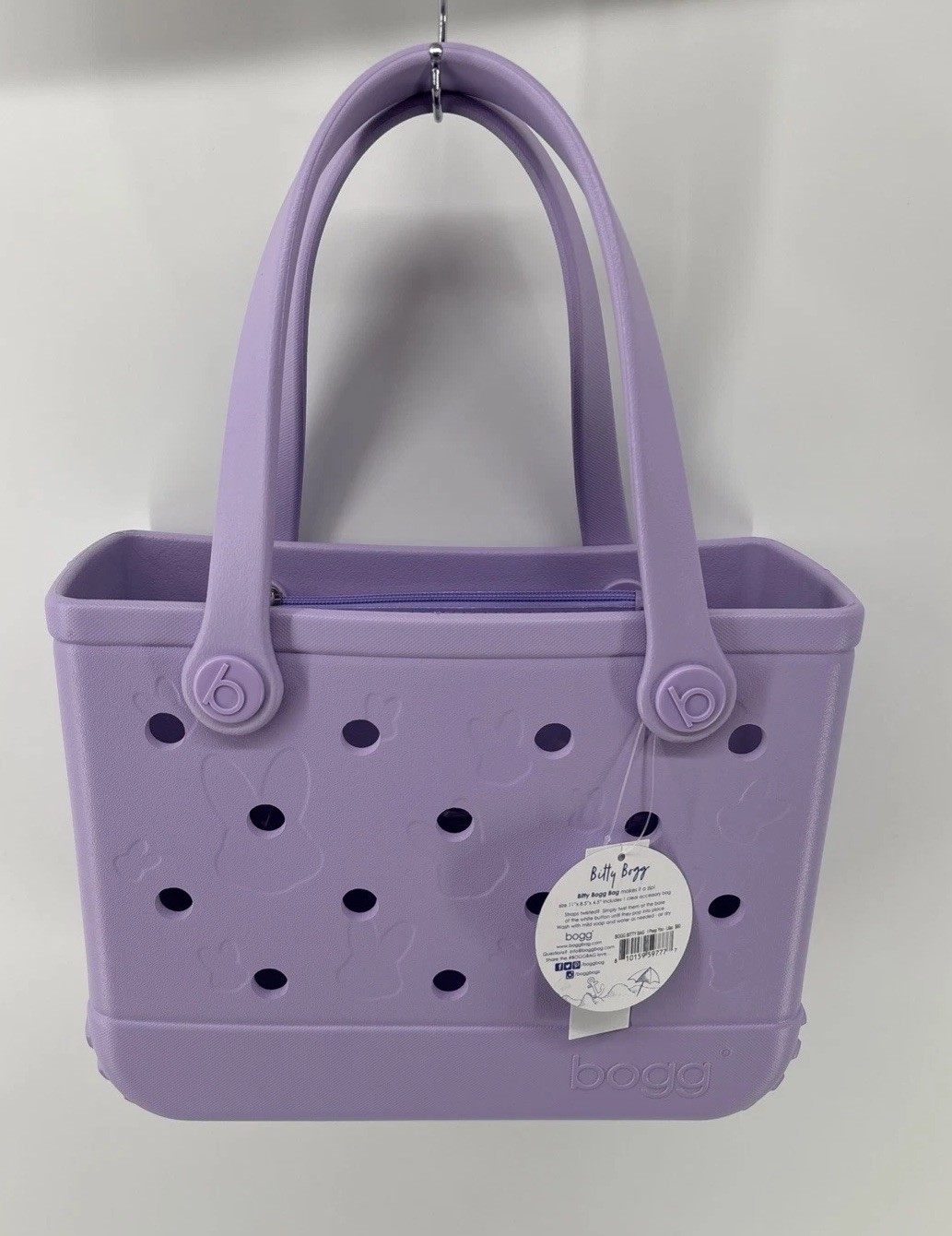 Bogg Bag Bitty “Peep You” Lilac Bunny Easter Handbag 8.5x11x4.5in NWT