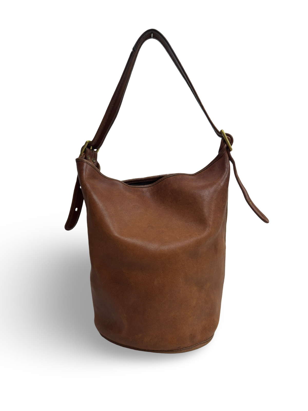 Vintage Coach Duffle Sac 9085 NYC Made In USA Leather Bucket Bag 80s