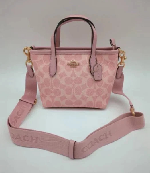 COACH City Mini Tote Bag Signature Canvas CW032 Powder Pink Outlet NEW