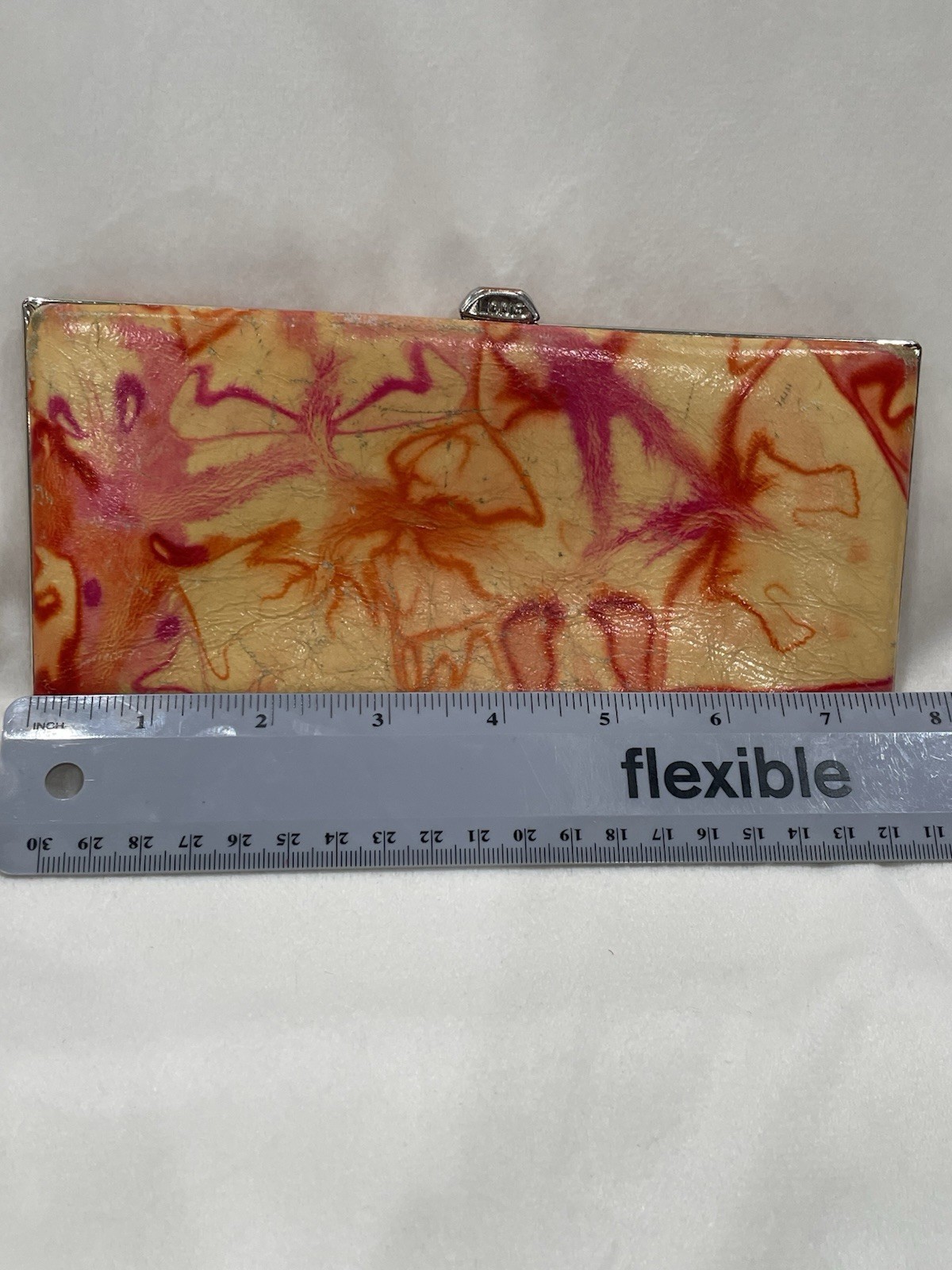 *FOR REPAIR OR CRAFT* Lodis Multi-colored Marbled Leather Framed Clutch SEE PICS