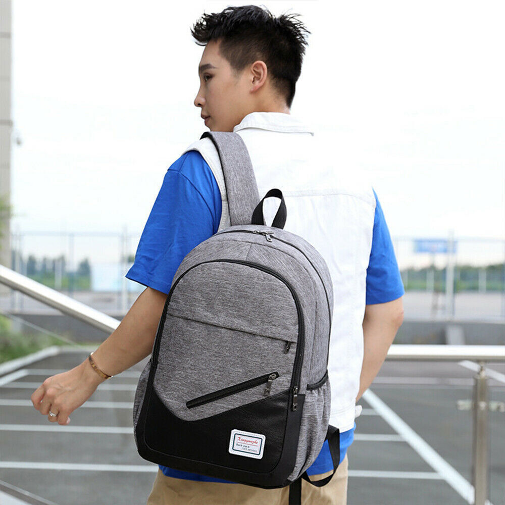 3pcs Set Men Women Backpack Bookbag School Travel Laptop Rucksack Zipper Bag