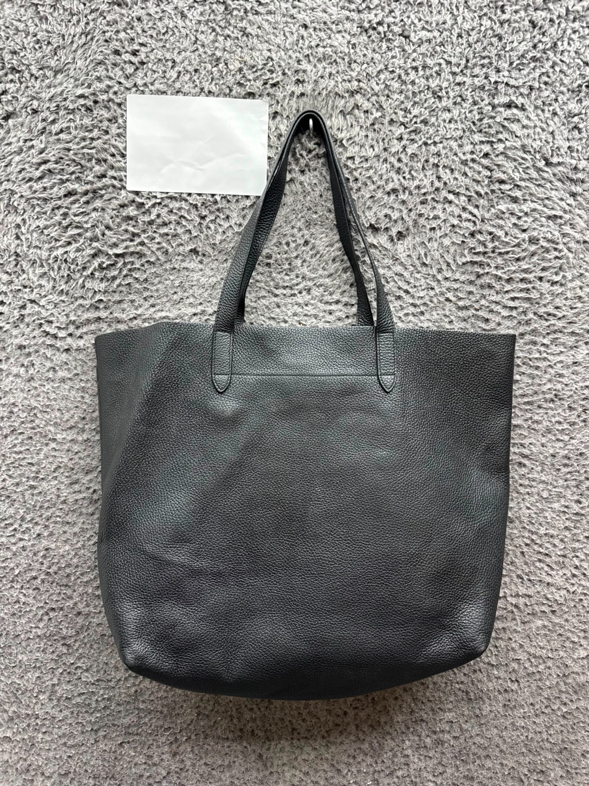 Cuyana Women’s Pebbled Leather Unlined Classic Easy Tote Bag Black Large