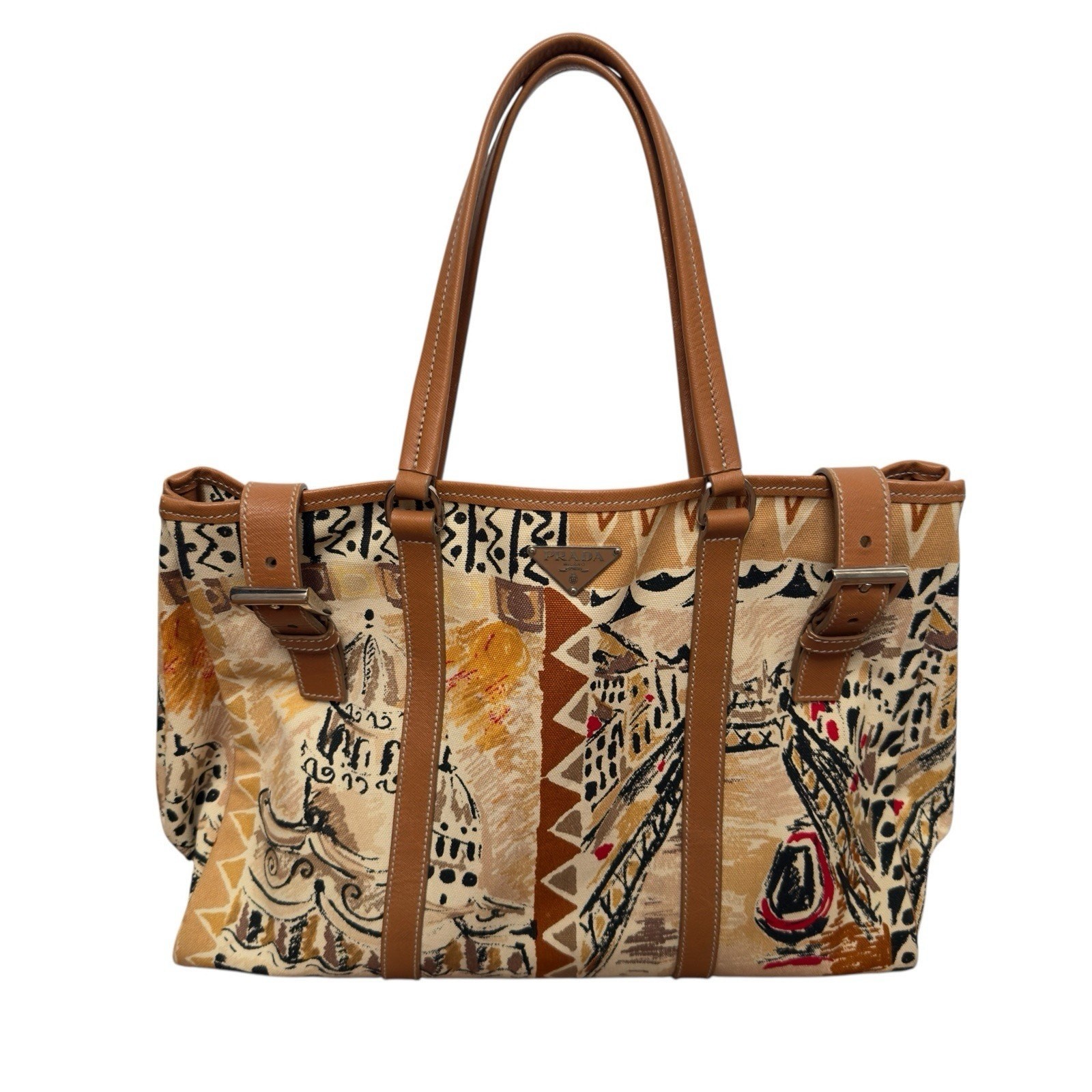 PRADA Cityscape Sketch Venetian Scene Canvas Tote Architectural Print Archive