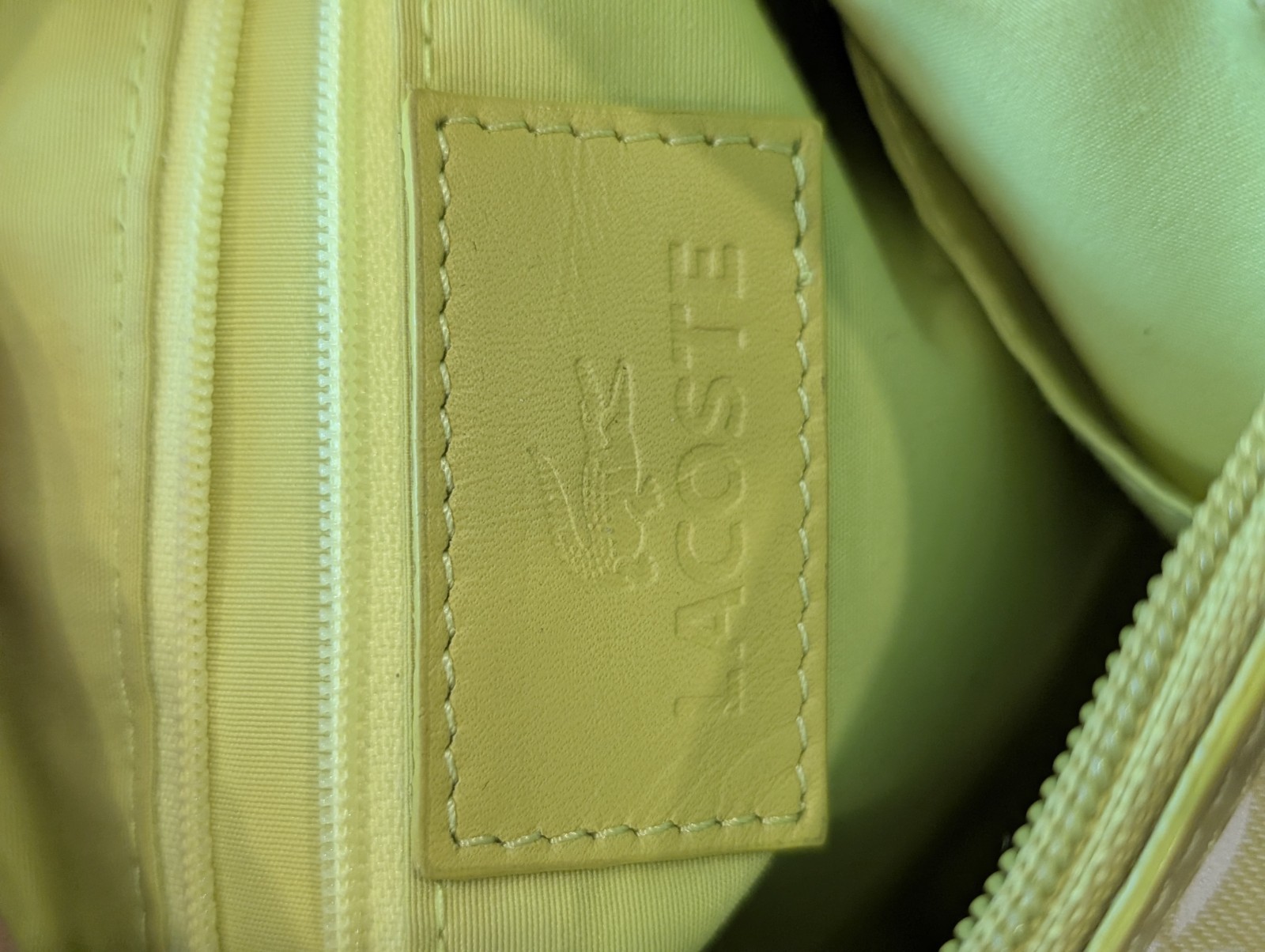 LACOSTE SHOULDER BAG Compact Vintage M07/17 Chantaco Jacquard 13 Yellow