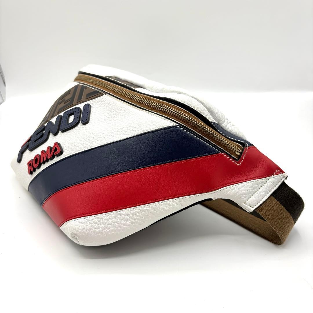 FENDI × FILA FENDI MANIA Leather White body bag Y2K Vintage Italy Authentic