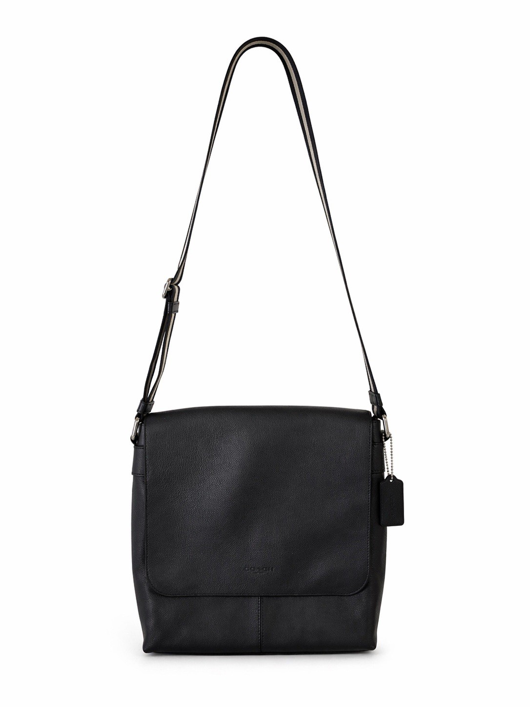 Coach Charles Black Leather Messenger/Crossbody Bag
