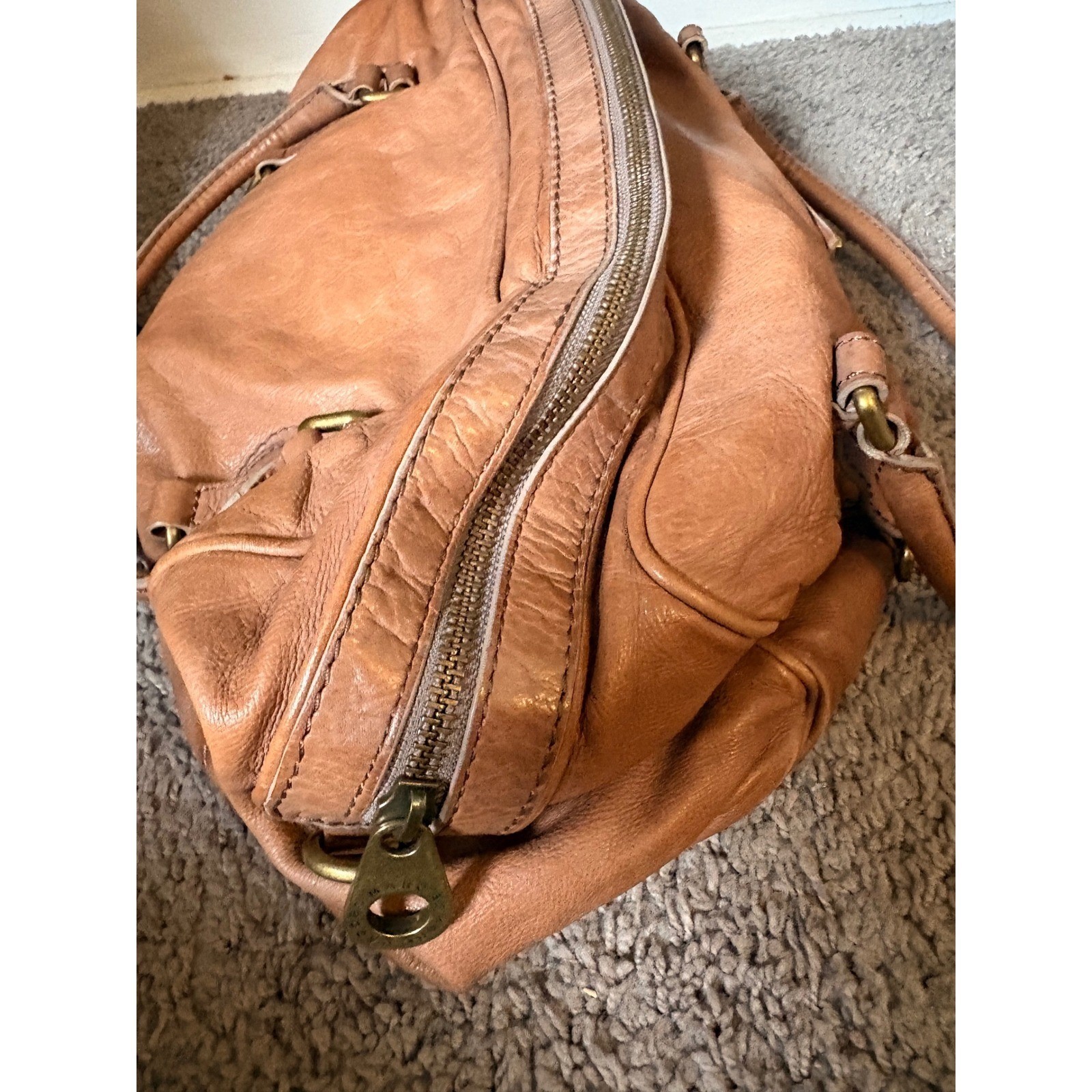 Marc Jacobs Standard Supply Workwear Large Tan Leather Satchel Bag Handbag