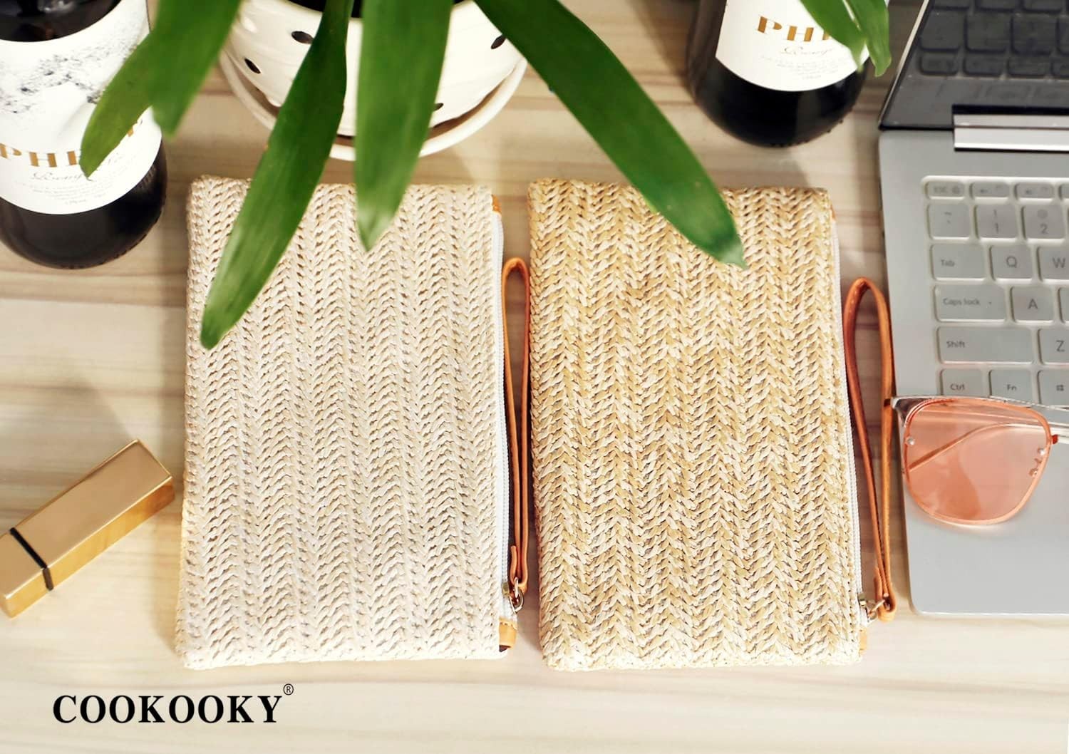 Elegant Women’s Straw Wristlet Clutch – Chic Boho Style for Any Occasion