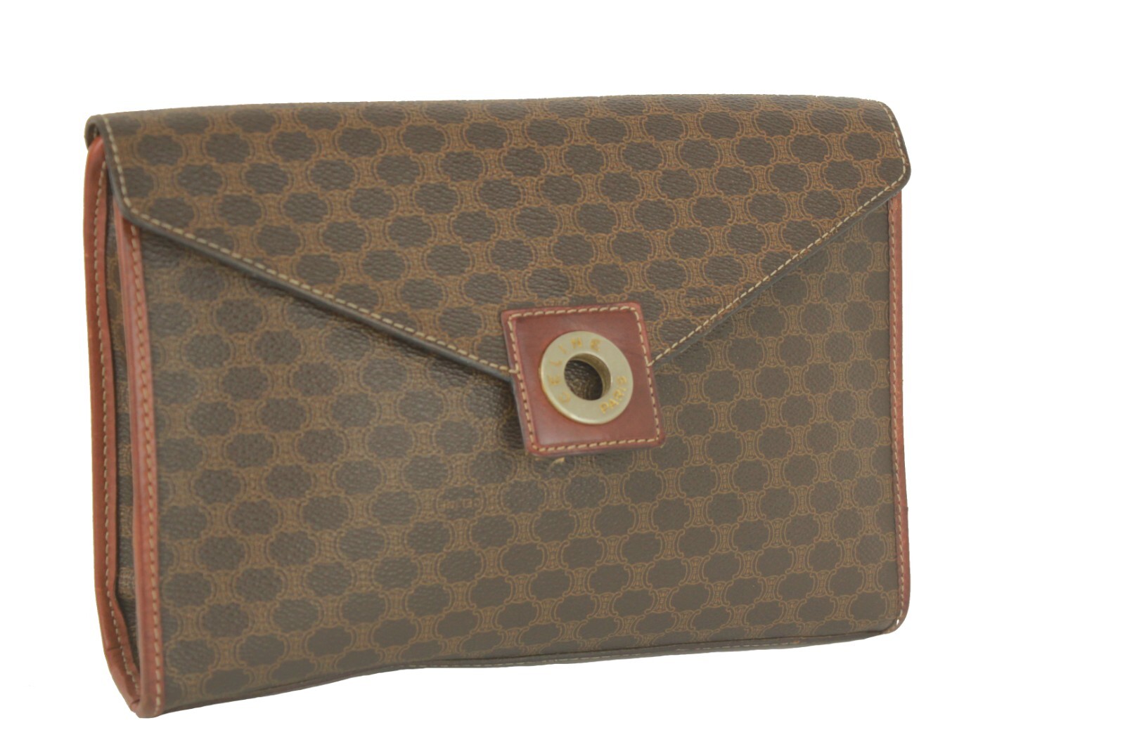 CELINE Macadam PVC Canvas & Leather Clutch Bag Accessories Handbag Women’s Italy