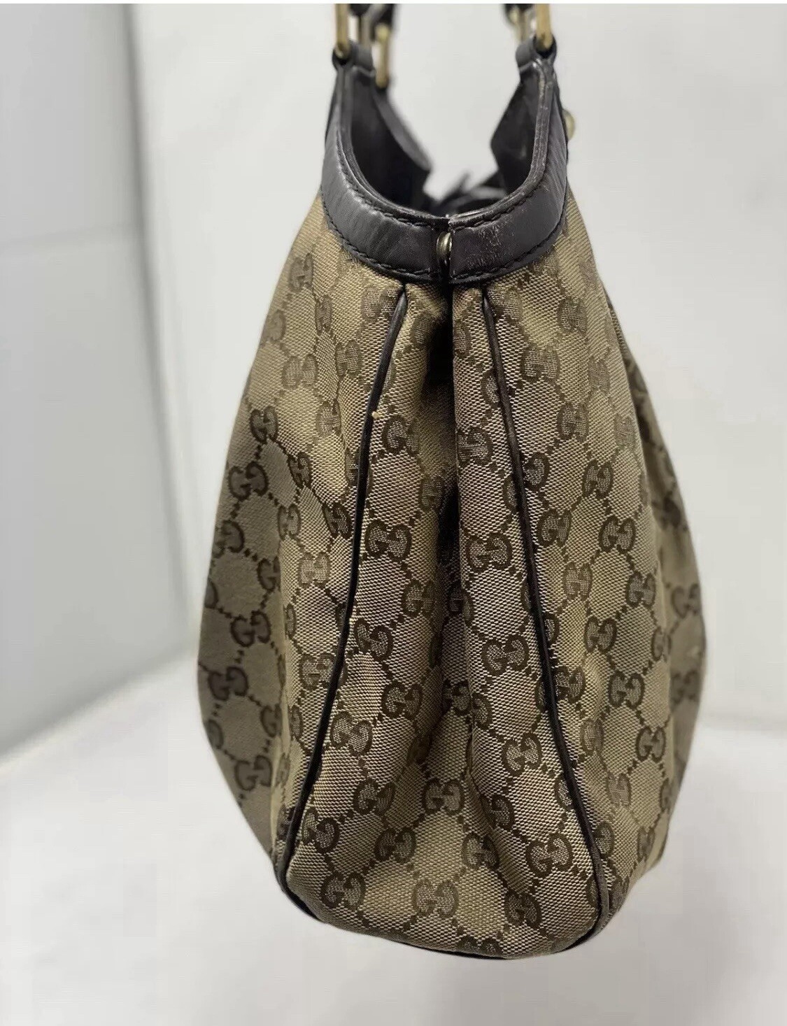 Gucci Hand Bag Brown Canvas 1270638 Hobo Sukey