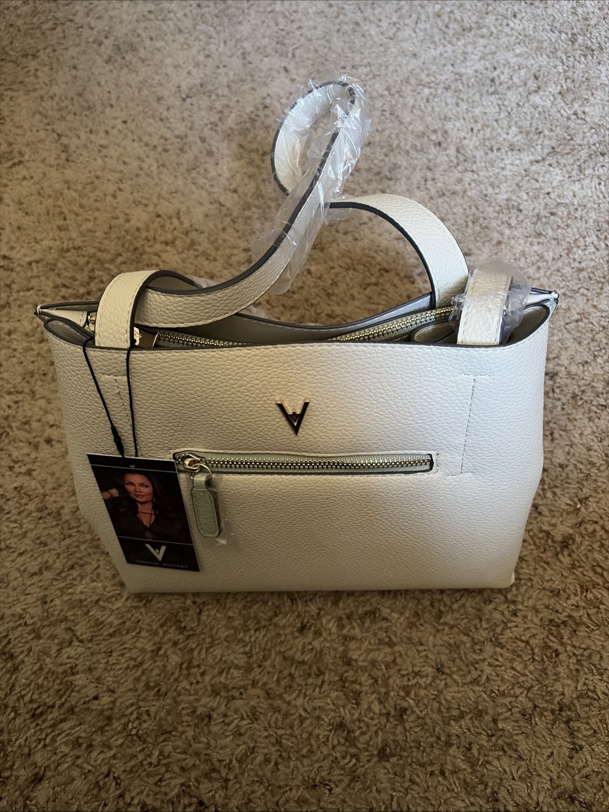 Vanessa Williams Tote Bag VA-30-Bnemint Bone/mint brand new with Dust cover
