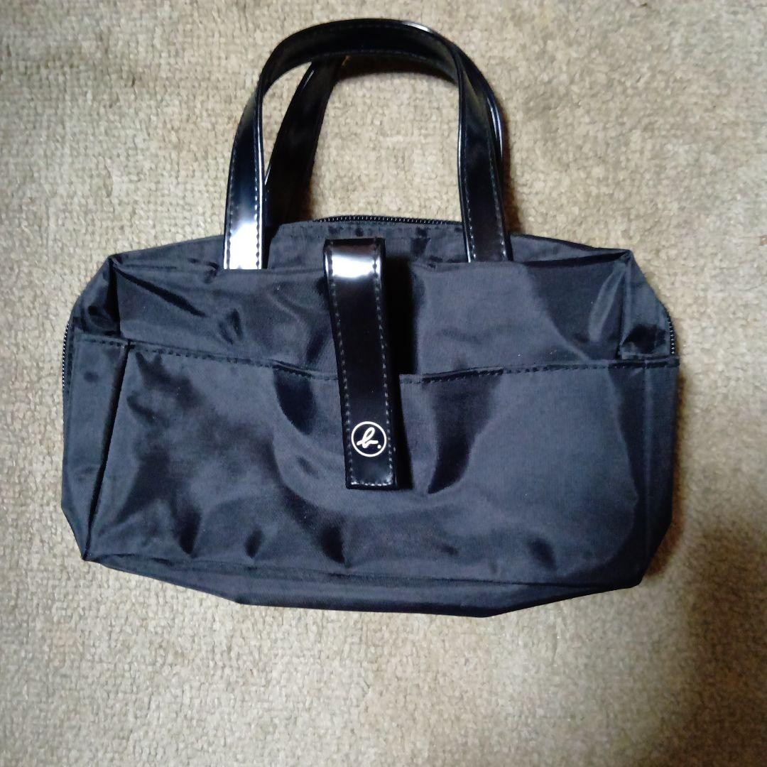 agnes b. Black Mini Bag 11x19x7cm with Glossy Handle