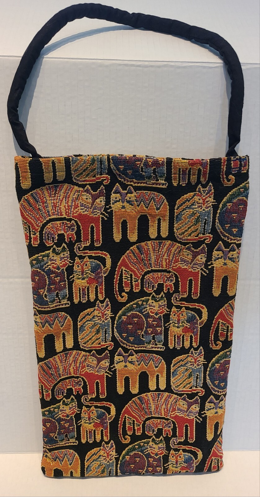 Artist crafted Bag- 1 Strap- Cat designs- 16 in x 9.5 in- Unique & Beautiful