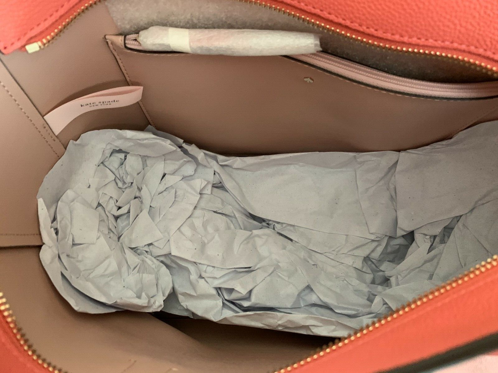 NWT Kate Spade Margaux Medium Tote Zip Top Leather Bag Peachy PXRUA229 Original