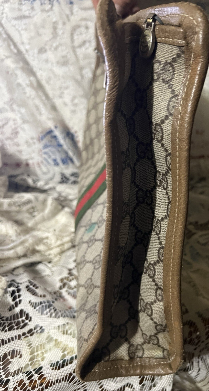 Large Vintage Gucci GG Gucci Accessory Collection Monogram Boston Bag Satchel