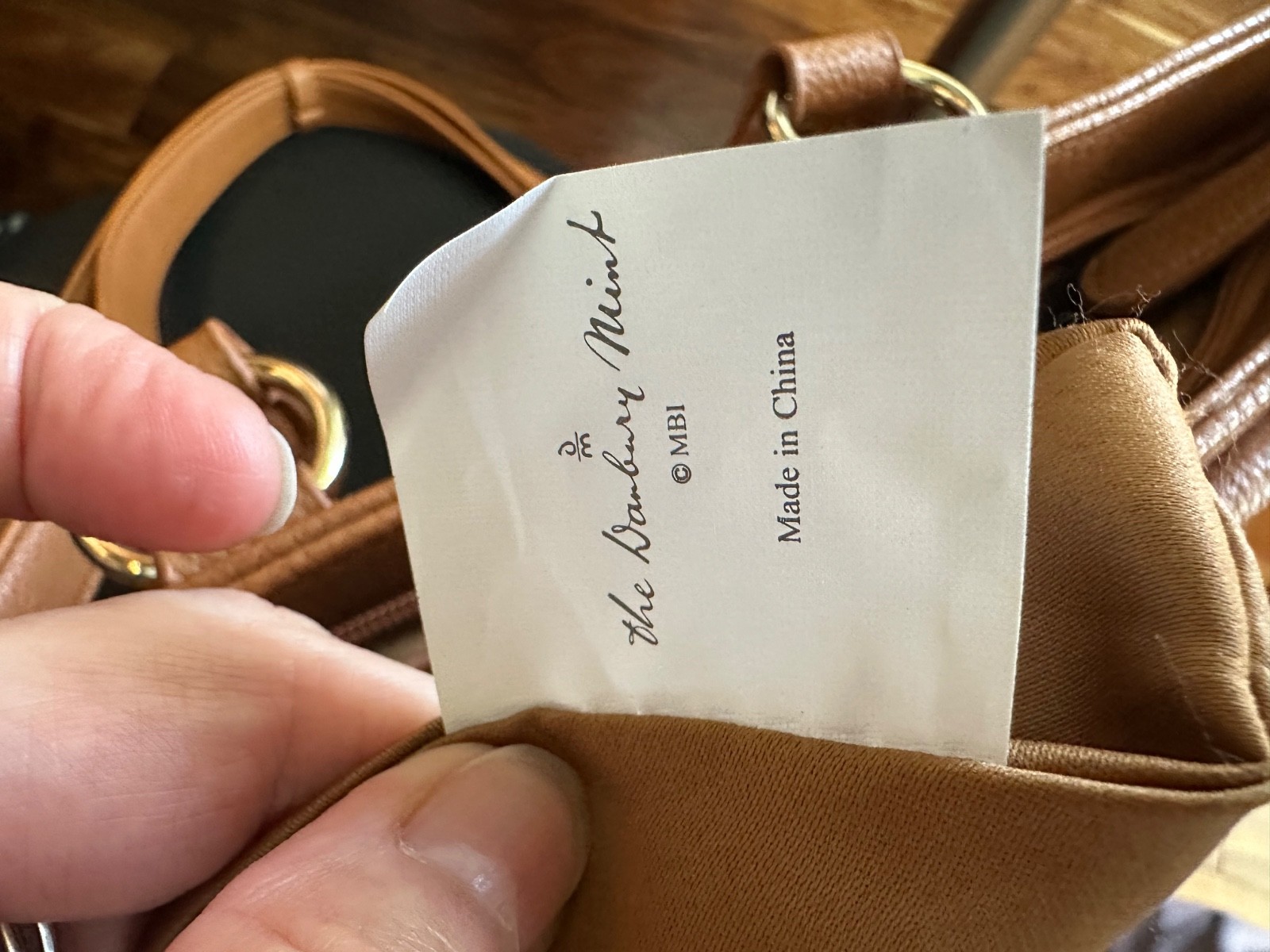 The DANBURY MINT Handbag Purse Womens Brown Personalized CG Initials – Used