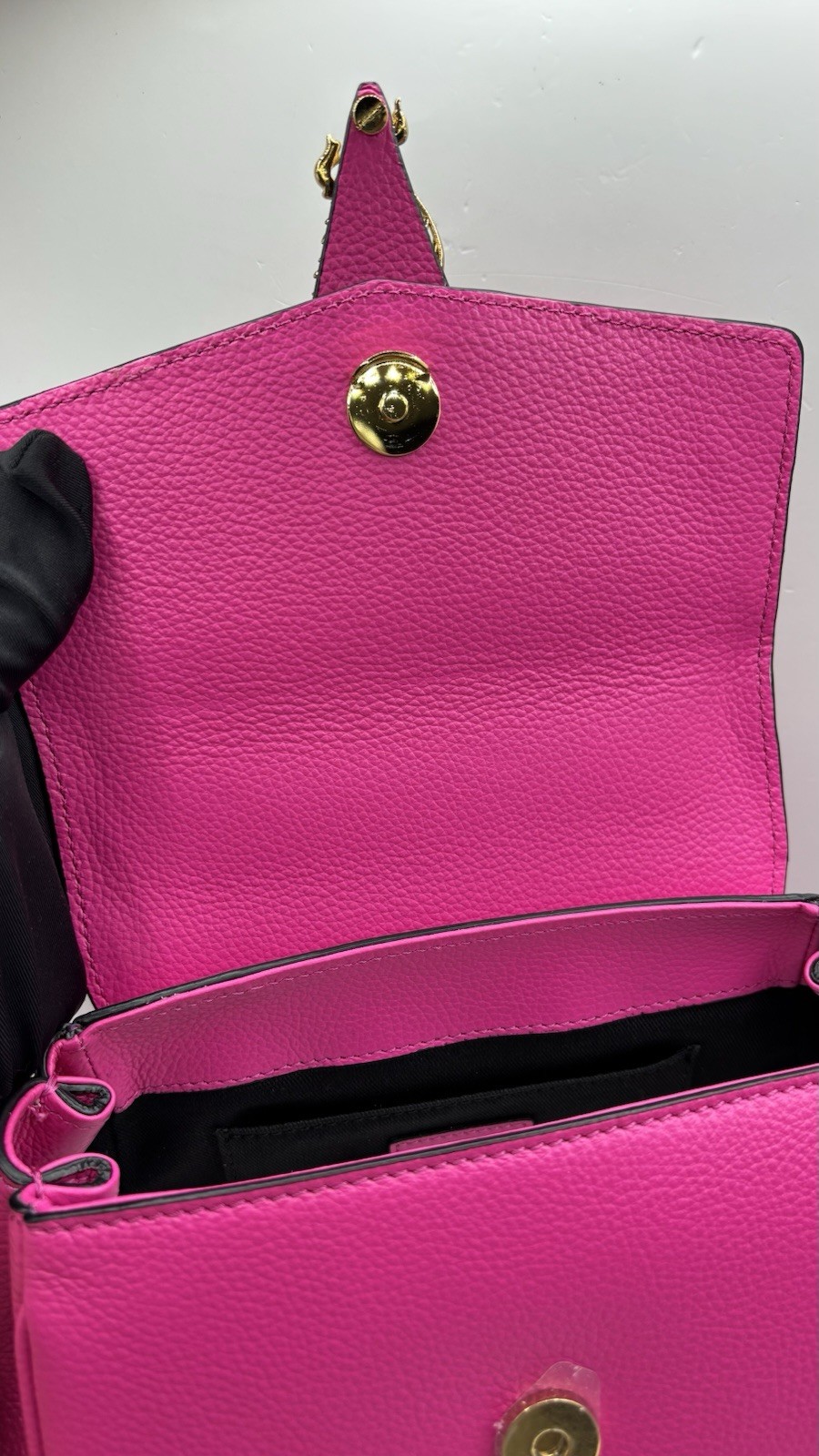 Versace Virtus Grainy Calf Small Pink Top Handle Bag 1015556 IT NWT $2100