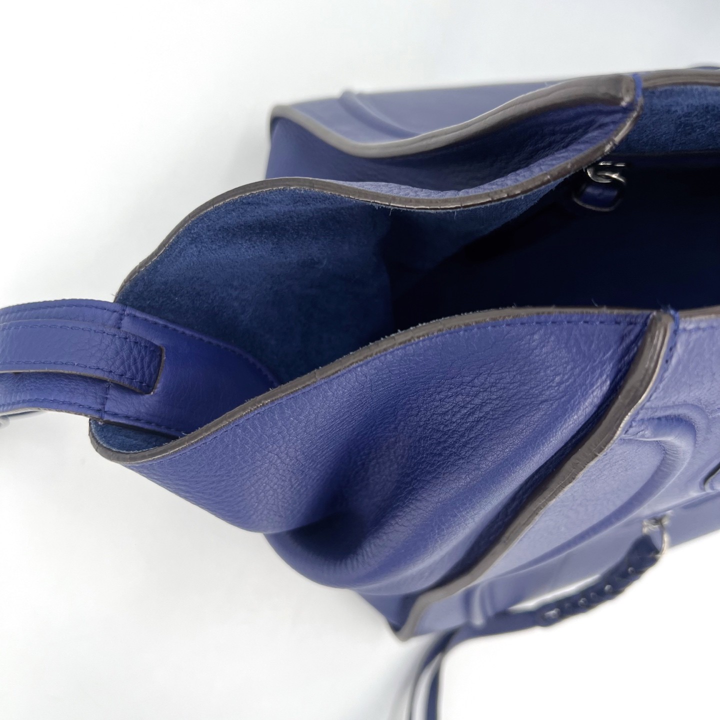 CELINE Phantom Luggage Medium Electric Blue Grained Calfskin Tote US Ship